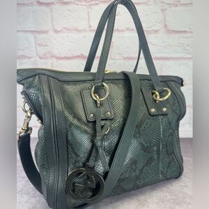 Gucci Rare Python Charm 2 Way Tote Bag